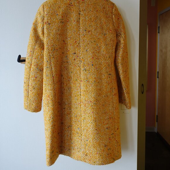 J.Crew Daphne yellow tweed coat Petite 0 0P - Picture 12 of 16